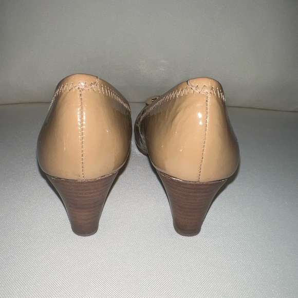 Tory Burch patent leather wedge pumps